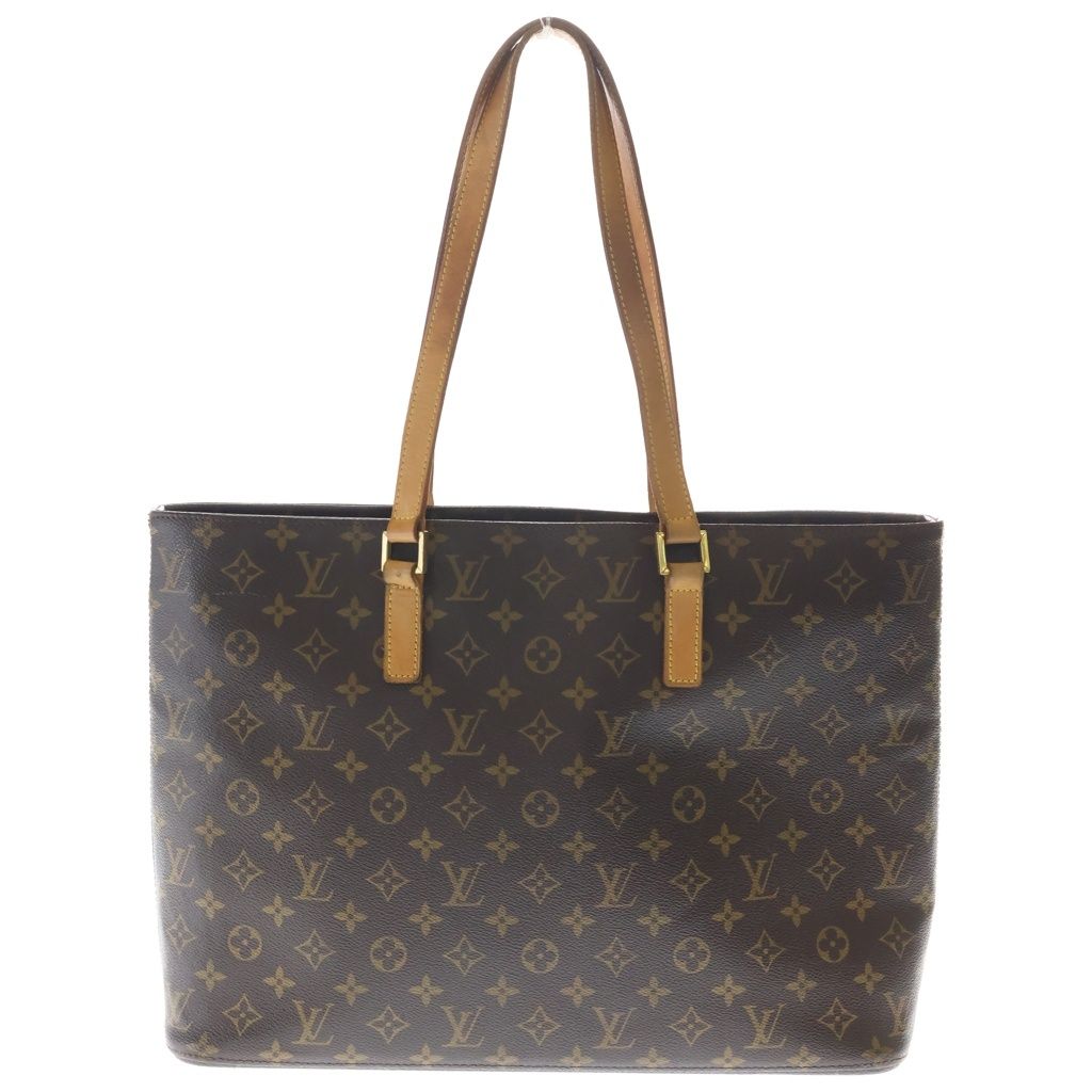 Louis Vuitton Monogram Tote Brown Leather Gold
