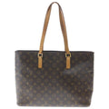 Louis Vuitton Monogram Tote Brown Leather Gold