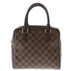 Louis Vuitton Damier Brera Handbag Brown Leather Gold