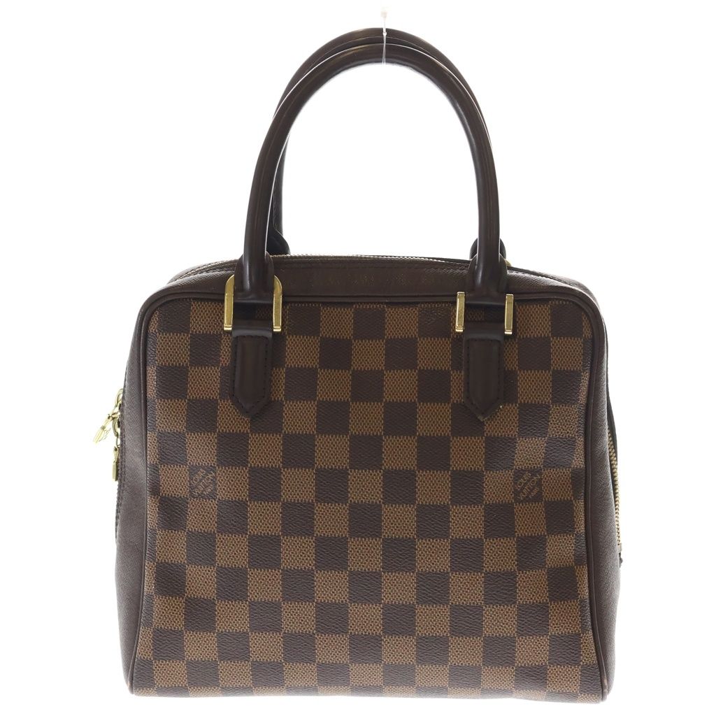 Louis Vuitton Damier Brera Handbag Brown Leather Gold