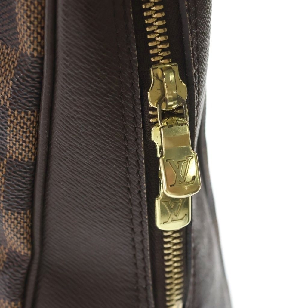 Louis Vuitton Damier Brera Handbag Brown Leather Gold — view 6