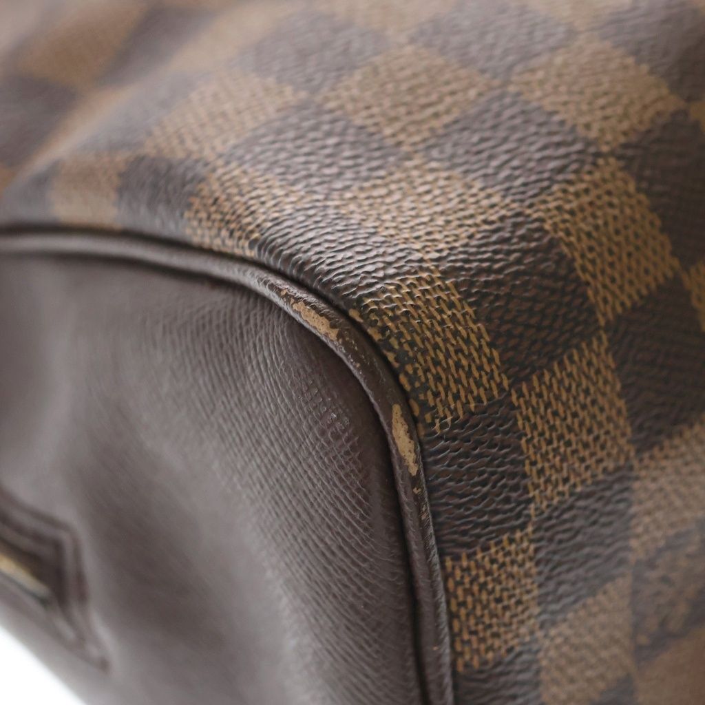 Louis Vuitton Damier Brera Handbag Brown Leather Gold — view 7