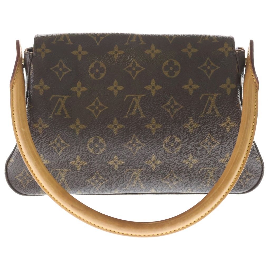 Louis Vuitton Monogram Mini Looping Shoulder Bag Brown Leather Gold — view 2