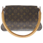 Louis Vuitton Monogram Mini Looping Shoulder Bag Brown Leather Gold — view 2
