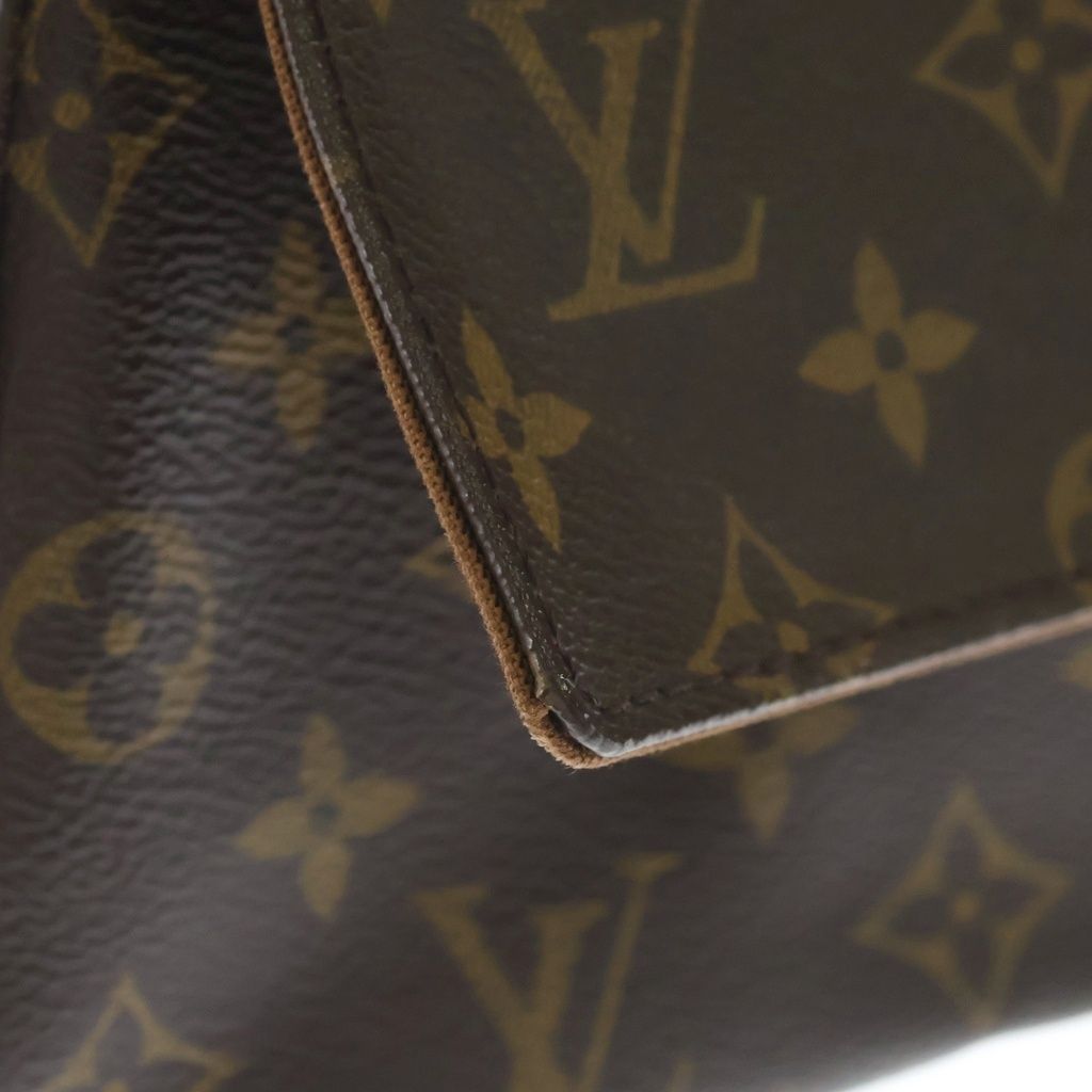 Louis Vuitton Monogram Mini Looping Shoulder Bag Brown Leather Gold — view 7