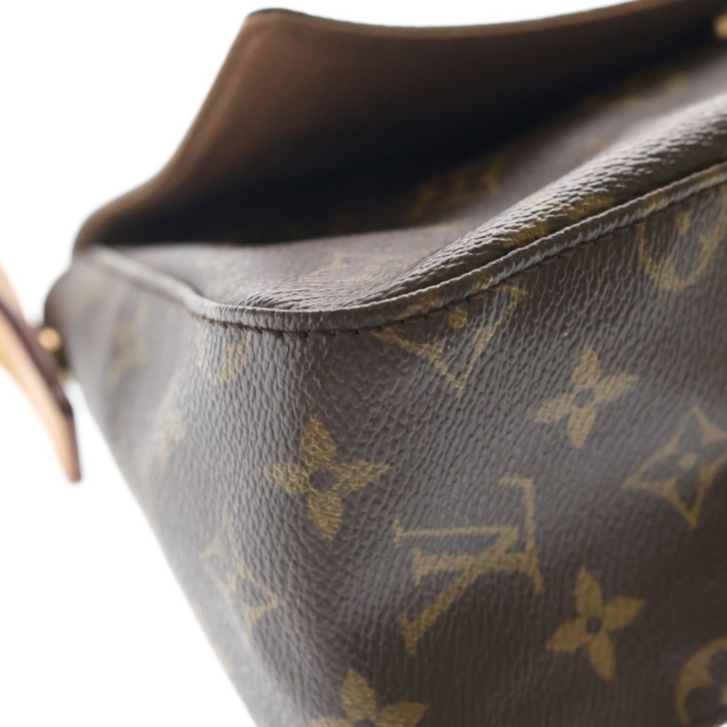 Louis Vuitton Monogram Mini Looping Shoulder Bag Brown Leather Gold — view 5