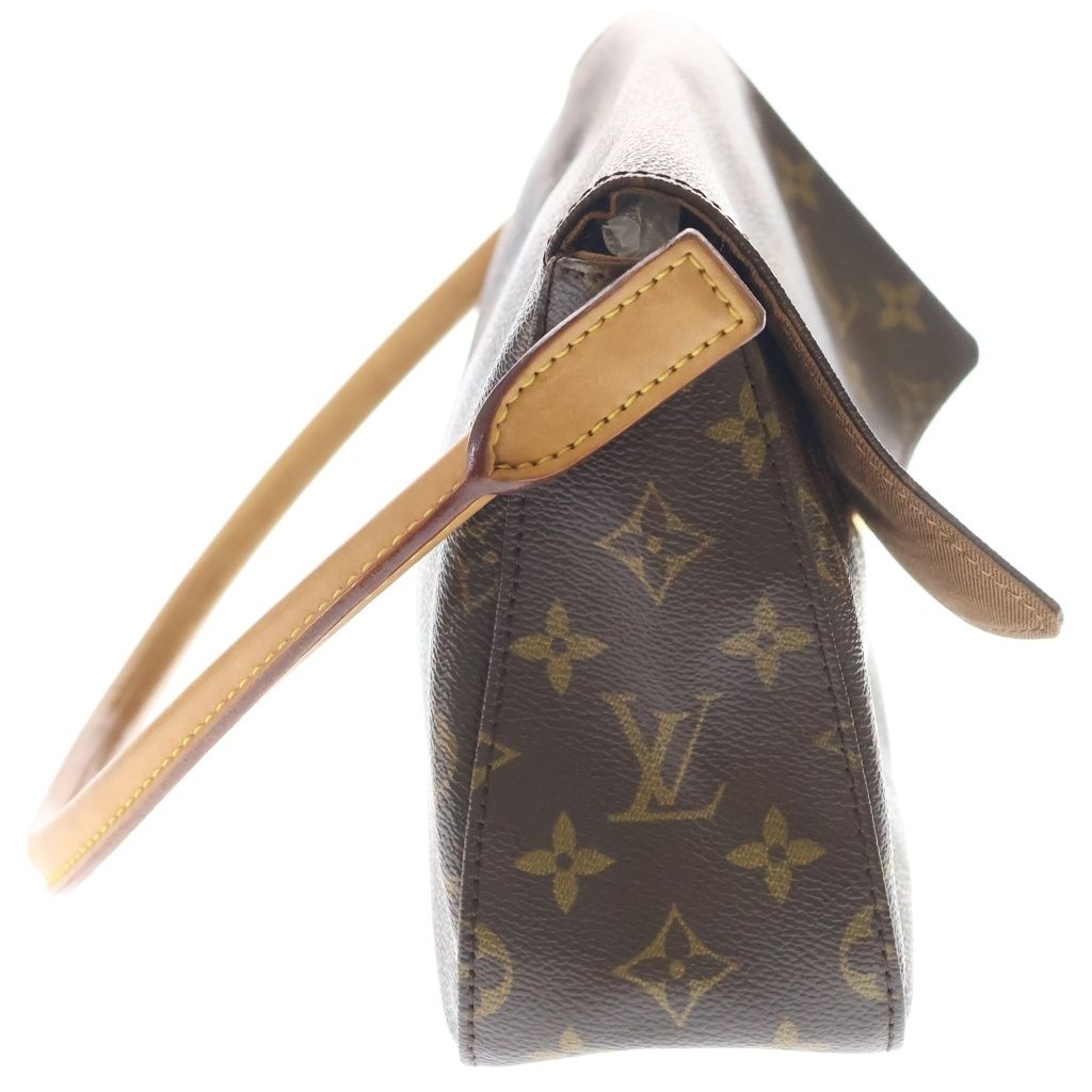 Louis Vuitton Monogram Mini Looping Shoulder Bag Brown Leather Gold — view 3