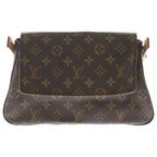 Louis Vuitton Monogram Mini Looping Shoulder Bag Brown Leather Gold