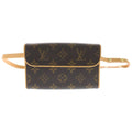 Louis Vuitton Monogram Pochette Florentine Waist Bag Brown Leather Gold