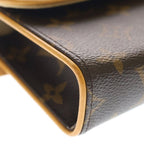 Louis Vuitton Monogram Pochette Florentine Waist Bag Brown Leather Gold — view 5
