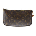Louis Vuitton Monogram Accessoire Handbag Brown Leather Gold