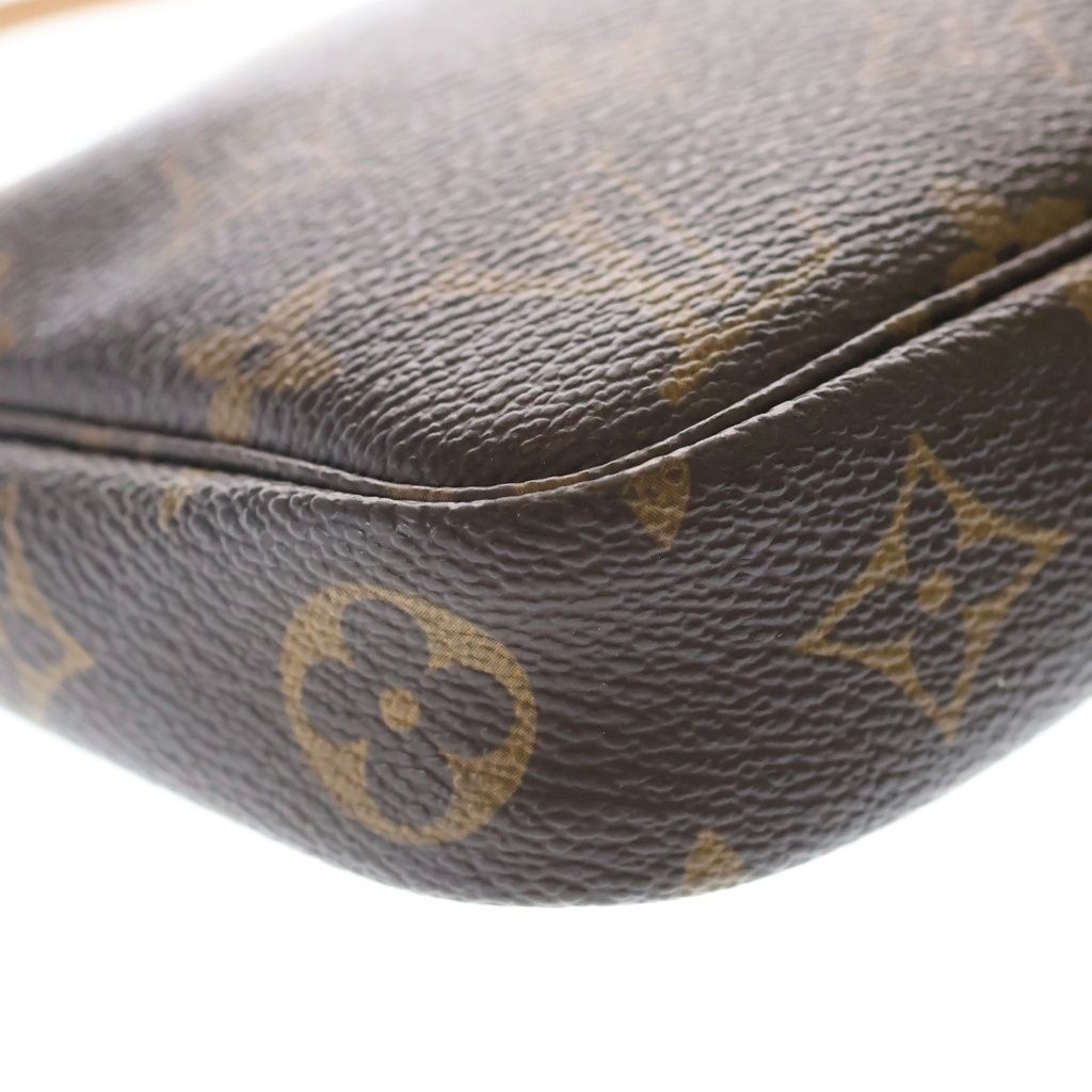 Louis Vuitton Monogram Accessoire Handbag Brown Leather Gold — view 5