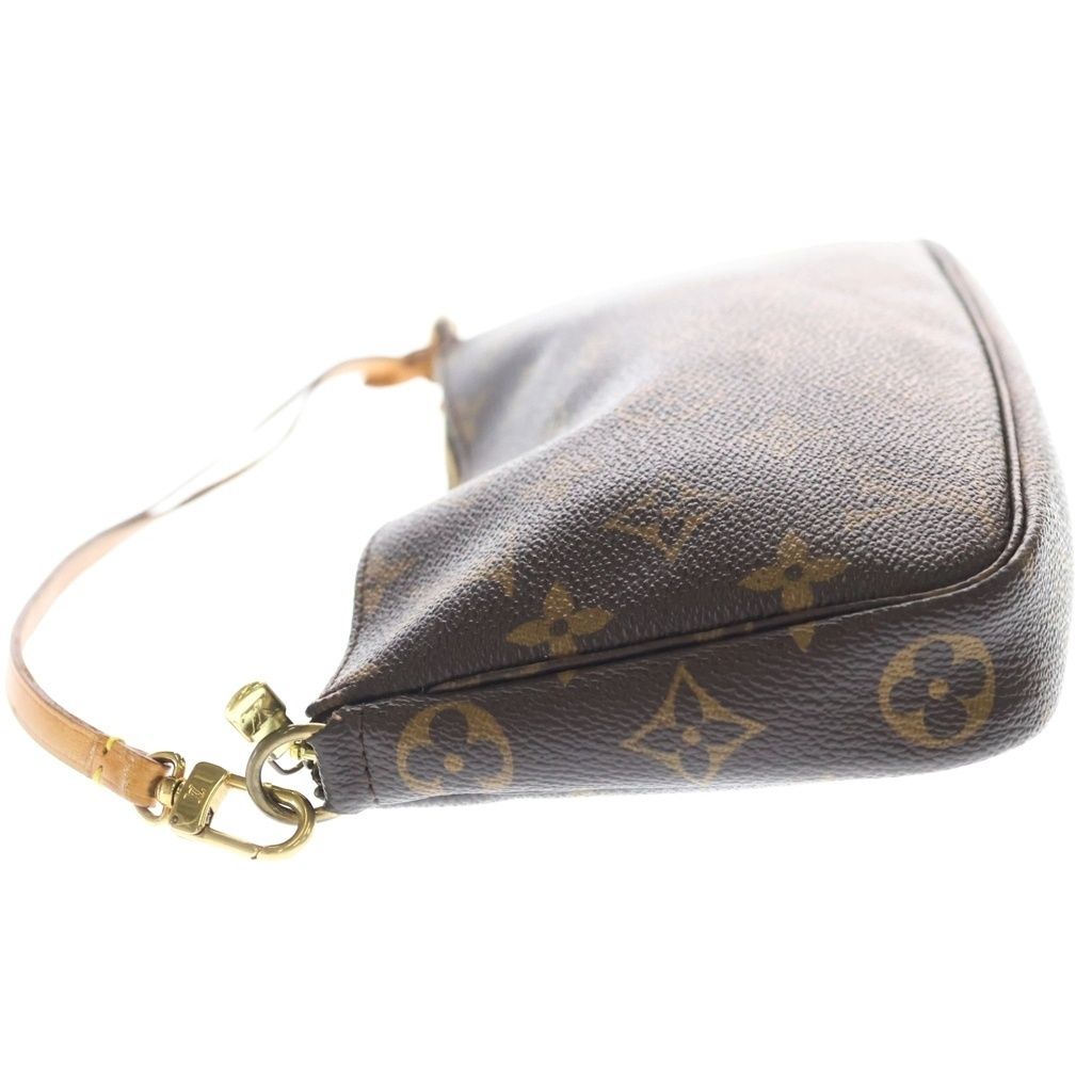 Louis Vuitton Monogram Accessoire Handbag Brown Leather Gold — view 3