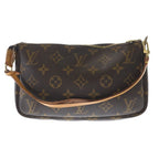 Louis Vuitton Monogram Accessoire Handbag Brown Leather Gold — view 2
