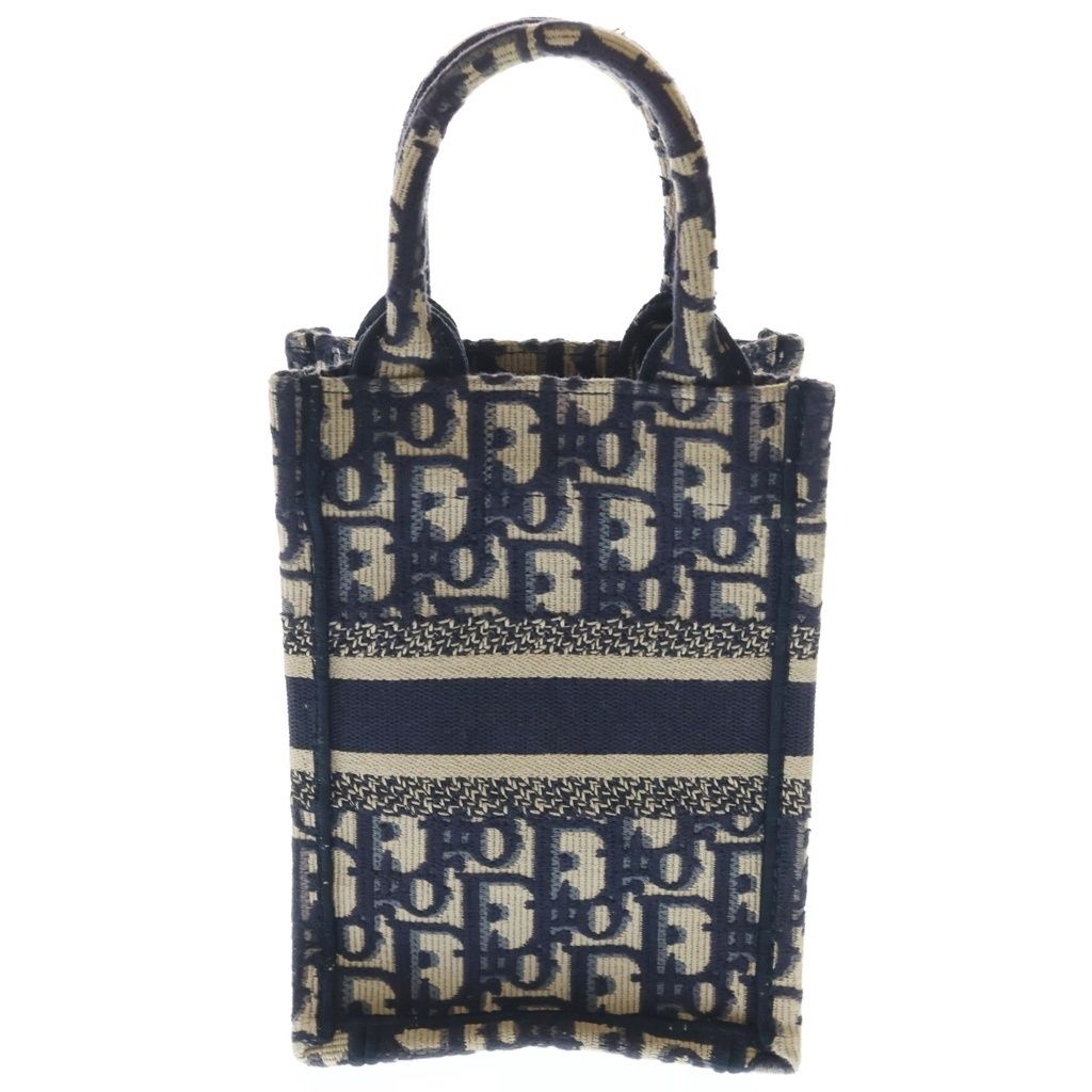 Dior Oblique Mini Phone Mini Shoulder Bag Navy Canvas Gold — view 2