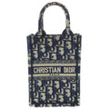 Dior Oblique Mini Phone Mini Shoulder Bag Navy Canvas Gold