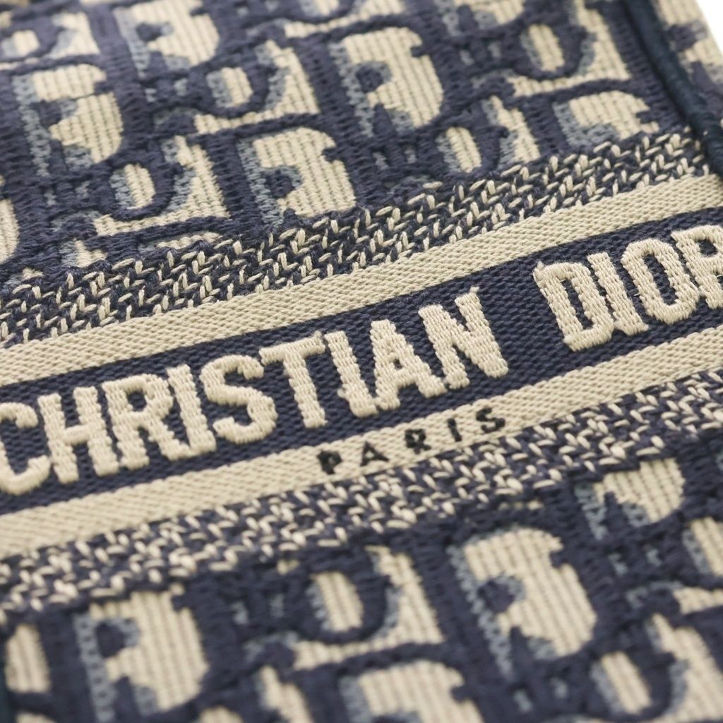 Dior Oblique Mini Phone Mini Shoulder Bag Navy Canvas Gold — view 6