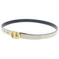 Dior Reversible Belt White Black Leather Gold