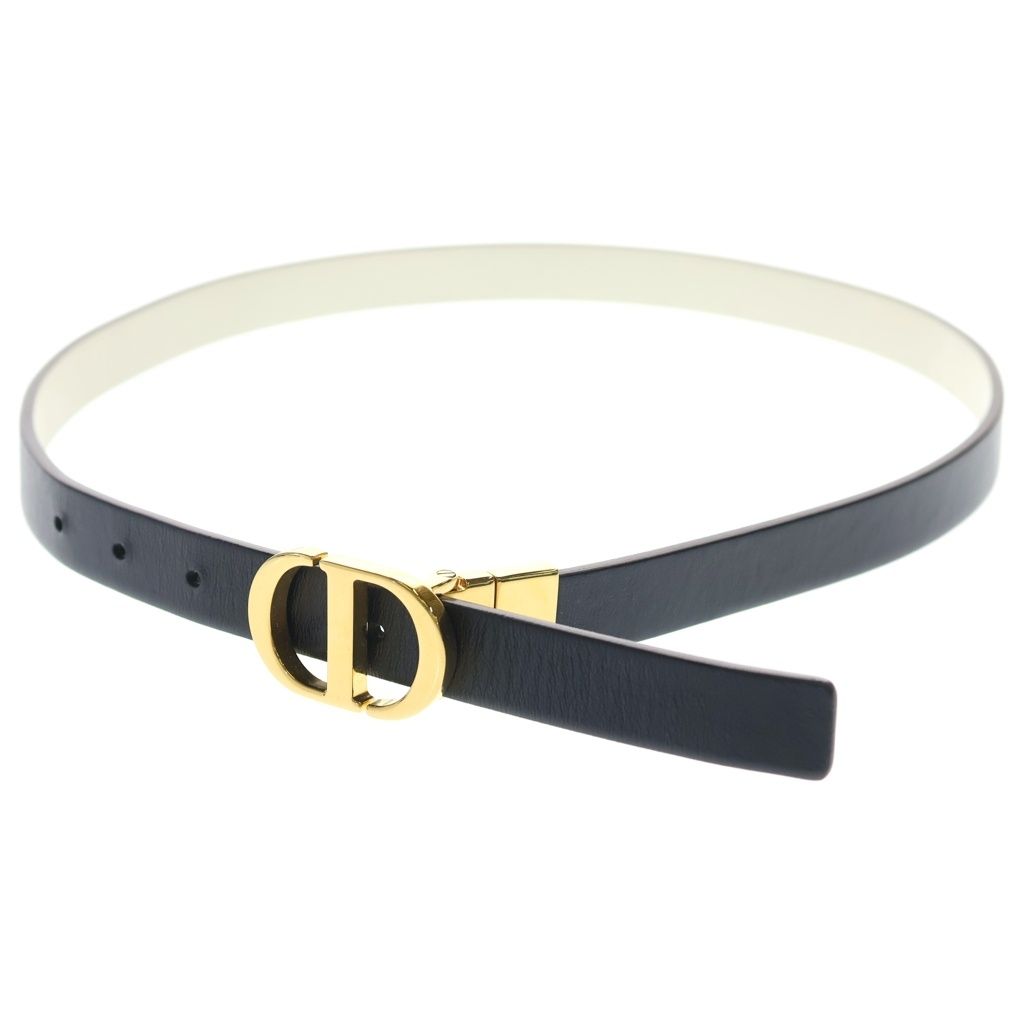 Dior Reversible Belt White Black Leather Gold — view 5