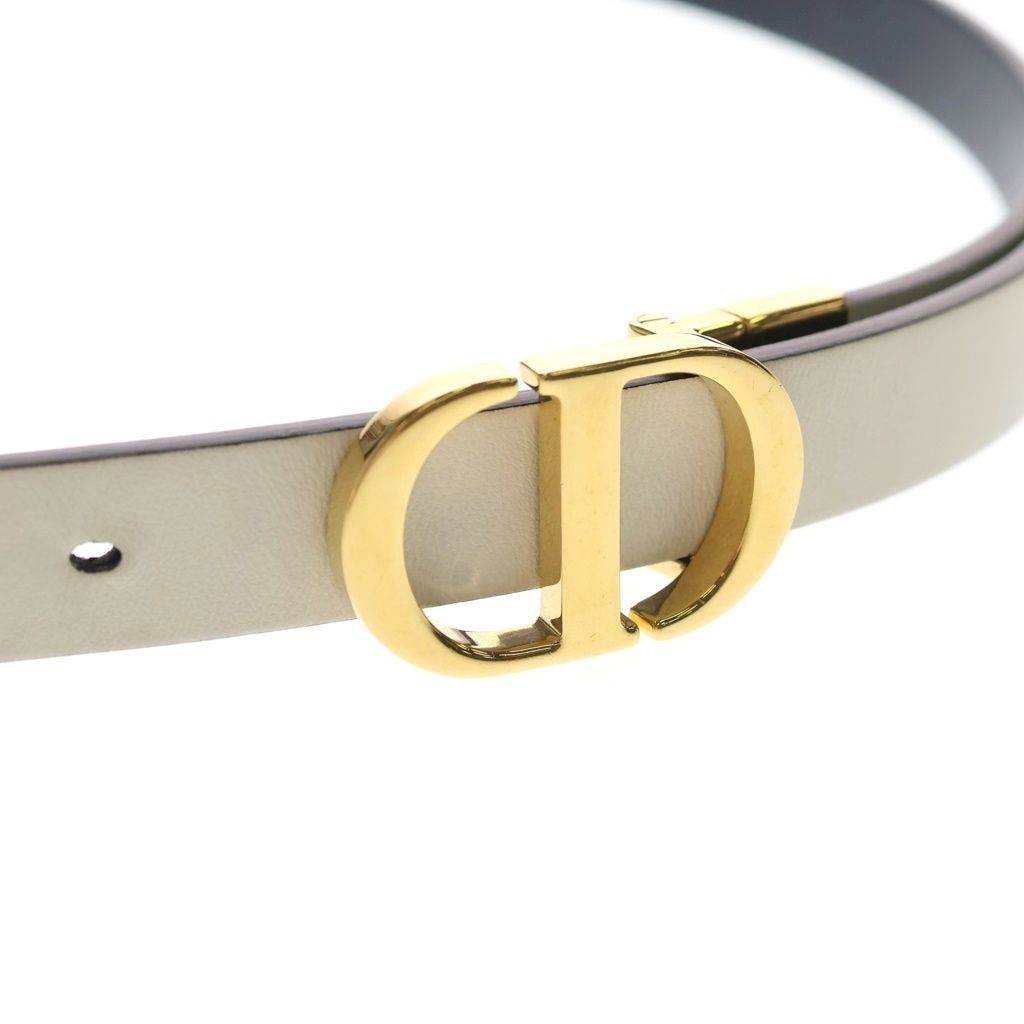 Dior Reversible Belt White Black Leather Gold — view 4