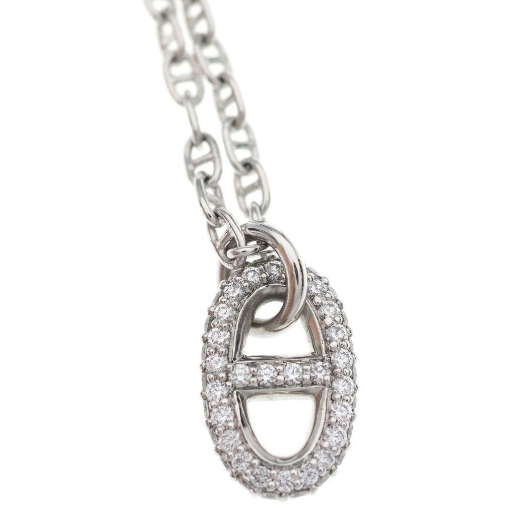 Hermes Farandole Diamond 750 18k White Gold Pendant — view 3