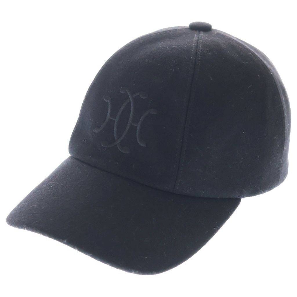 Hermes Cashmere Logo Cap Baseball Cap Black