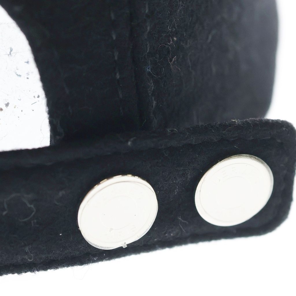 Hermes Cashmere Logo Cap Baseball Cap Black — view 5