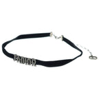 Dior Adior Rhinestone Logo Choker Necklace Black Silver