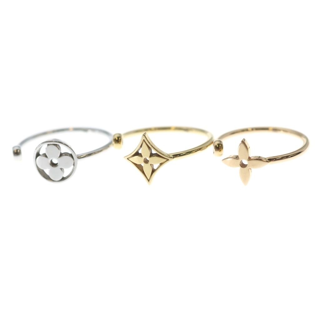 Louis Vuitton Monogram Idylle Ring 18k Trinity Diamond Gold Silver Pink