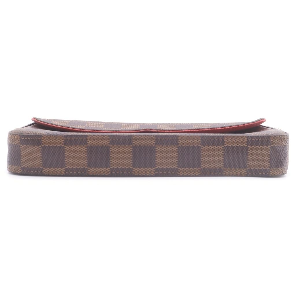 Louis Vuitton Damier Pochette Felicie Leather Shoulder Bag Chain Wallet Brown — view 4