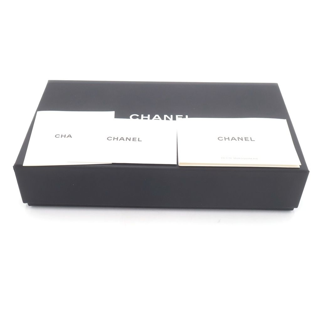 Chanel Quilted Classic Long Flap Wallet Caviar Leather Gold Bifold White — view 6