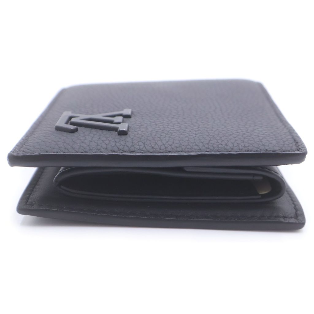 Louis Vuitton Aerogram Portefeuille Multiple Leather Bifold Wallet Black — view 3