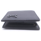 Louis Vuitton Aerogram Portefeuille Multiple Leather Bifold Wallet Black — view 3
