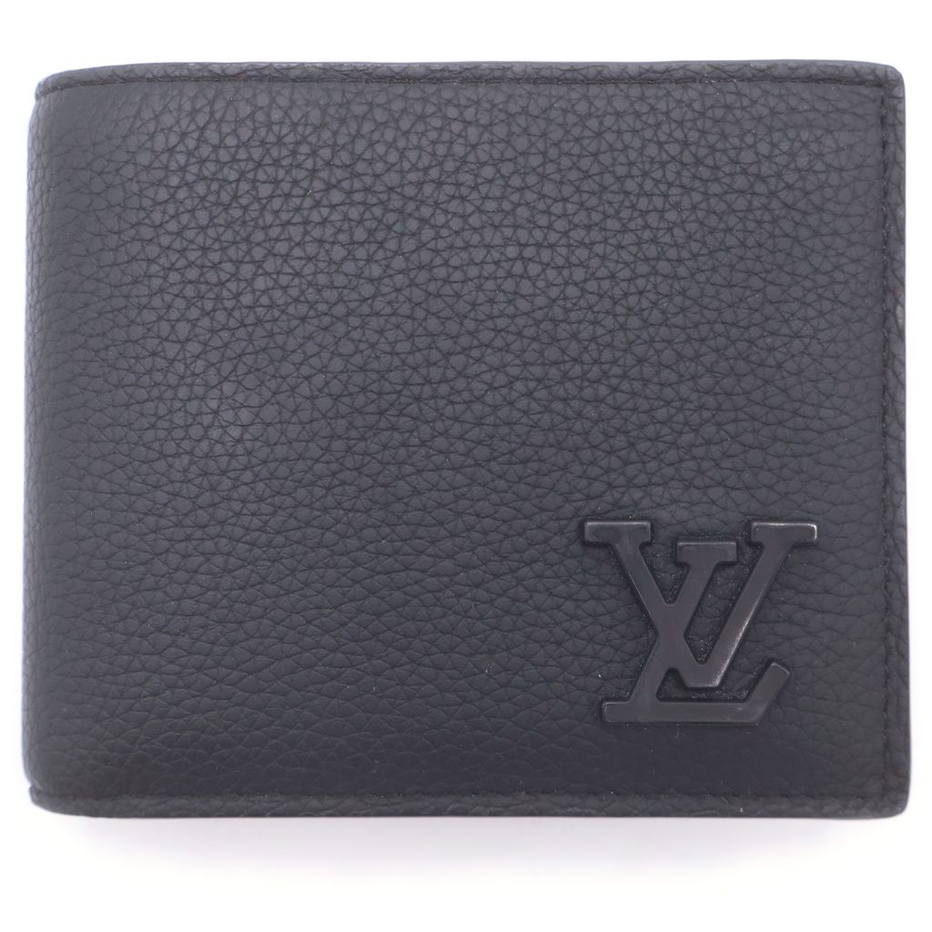 Louis Vuitton Aerogram Portefeuille Multiple Leather Bifold Wallet Black