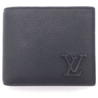 Louis Vuitton Aerogram Portefeuille Multiple Leather Bifold Wallet Black