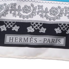 Hermes Carre 90 Brins D'or Golden Sprig Silk Scarf Blue — view 4