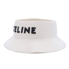 Celine Crownless Hat Logo White