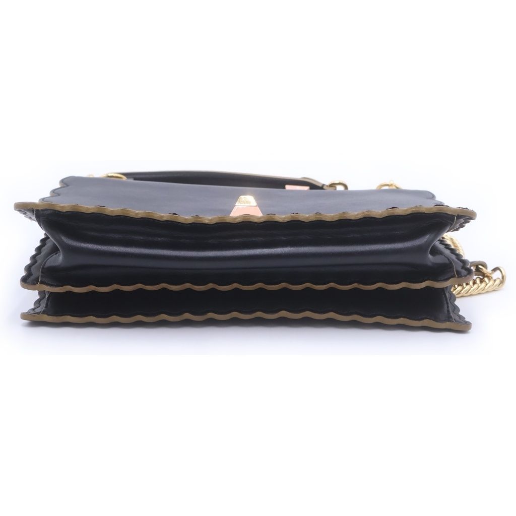 Fendi Canai Chain Shoulder Bag Black Leather — view 4