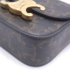 Celine Mini Claude Triomphe Shoulder Bag Brown Leather — view 5