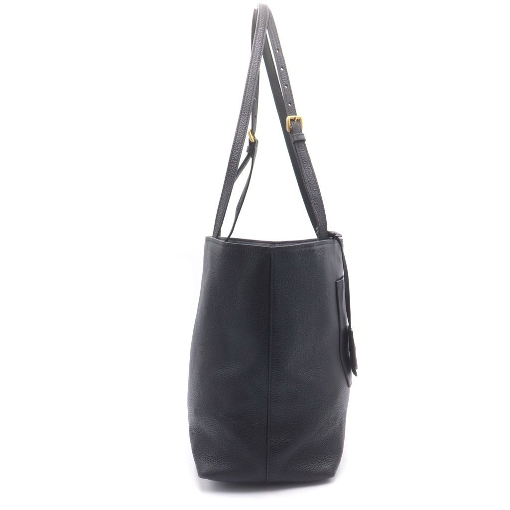 Prada Vitello Daino Leather Tote Shoulder Bag Black — view 3