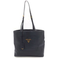 Prada Vitello Daino Leather Tote Shoulder Bag Black