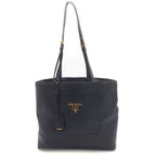 Prada Vitello Daino Leather Tote Shoulder Bag Black