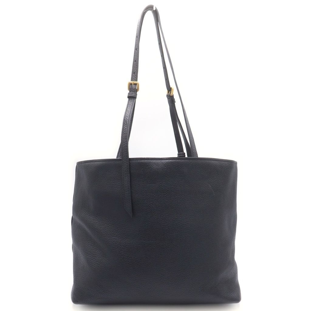 Prada Vitello Daino Leather Tote Shoulder Bag Black — view 2