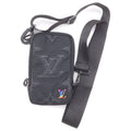 Louis Vuitton Double Phone Pouch Monogram Nylon Shoulder Bag Black