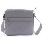 Gucci GG Embossed Leather Shoulder Bag Gray