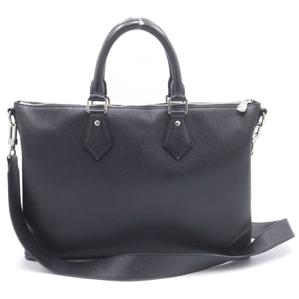 Louis Vuitton Taiga Slim Briefcase Business 2-Way Shoulder Bag Black Leather — view 2