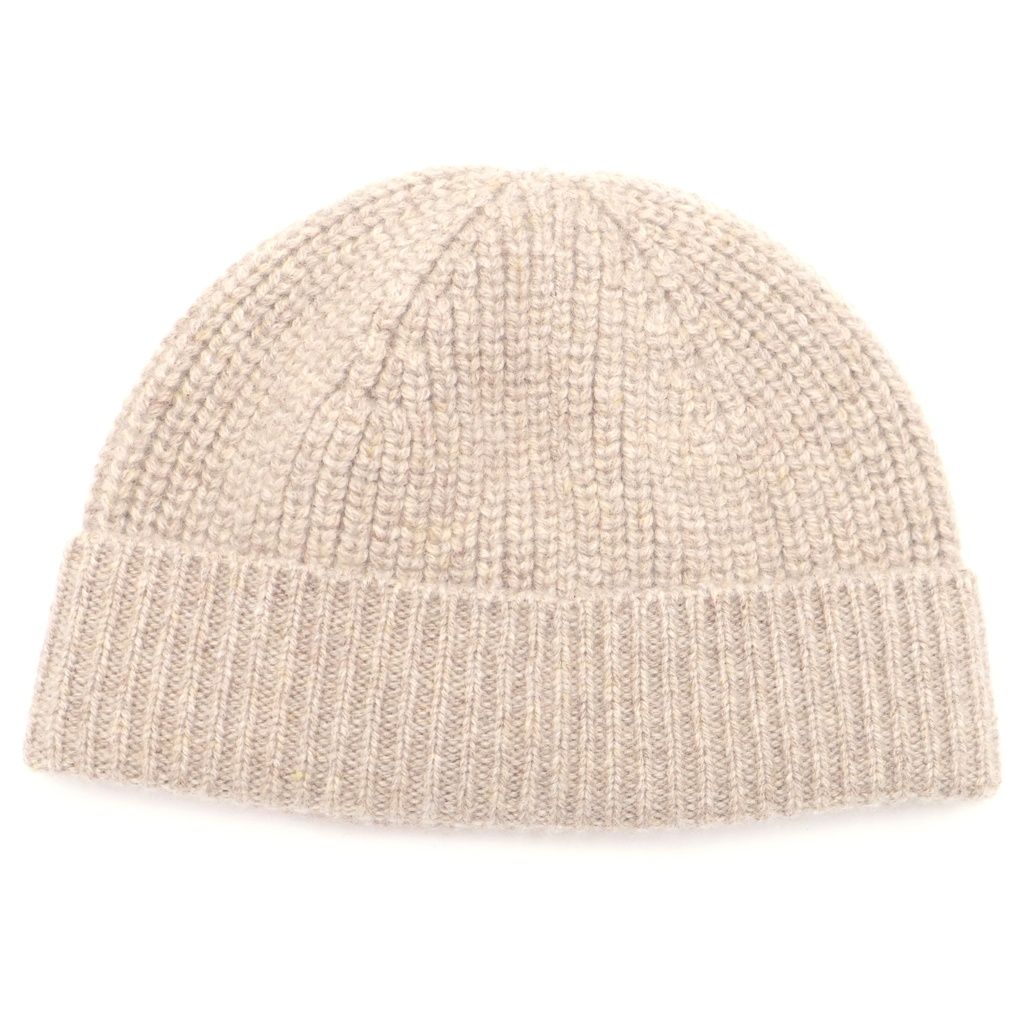 Celine Triomphe Seamless Cashmere Knit Hat Beige — view 2