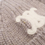 Celine Triomphe Seamless Cashmere Knit Hat Beige — view 5
