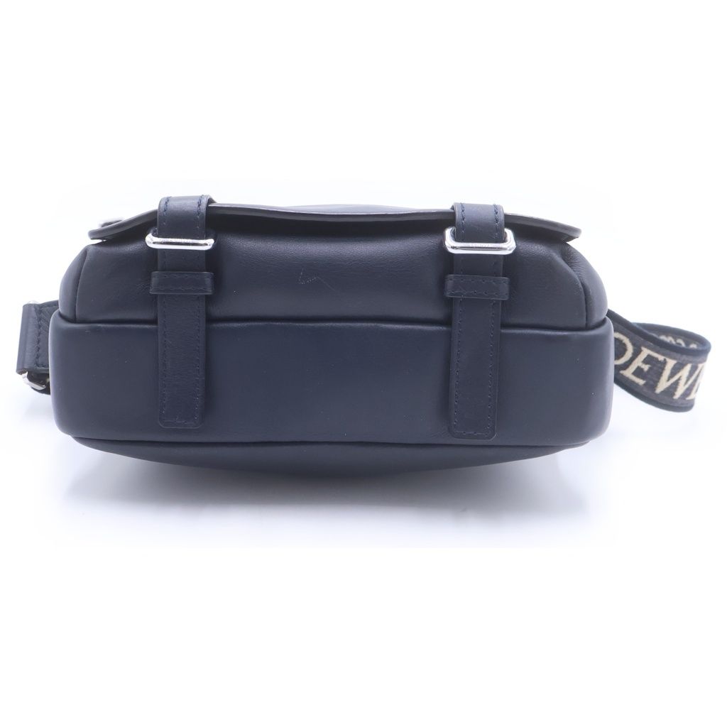 Loewe Military Messenger XS Leather Logo Shoulder Bag Navy — view 4