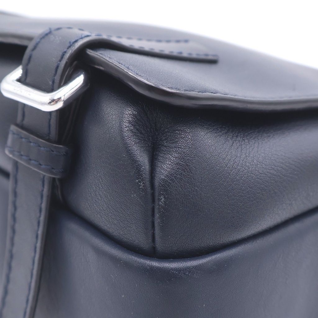 Loewe Military Messenger XS Leather Logo Shoulder Bag Navy — view 6
